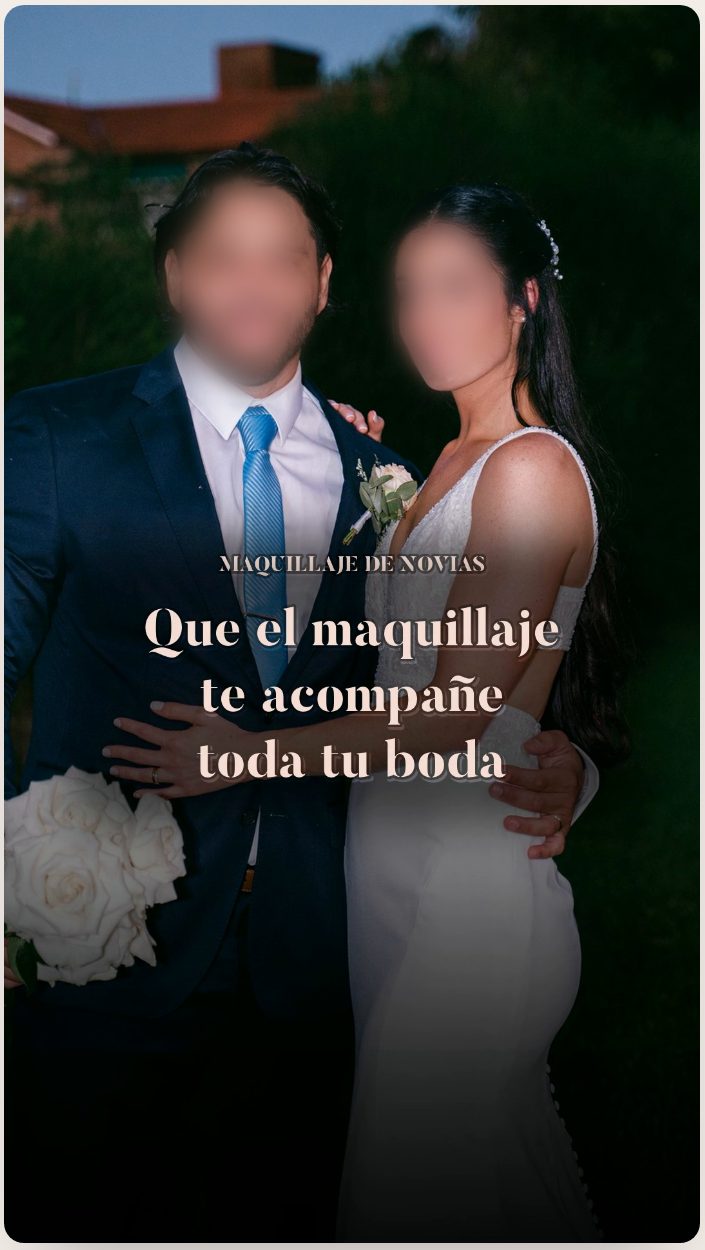 Anuncio de Meta Ads para maquillaje de novias, con los rostros difuminados