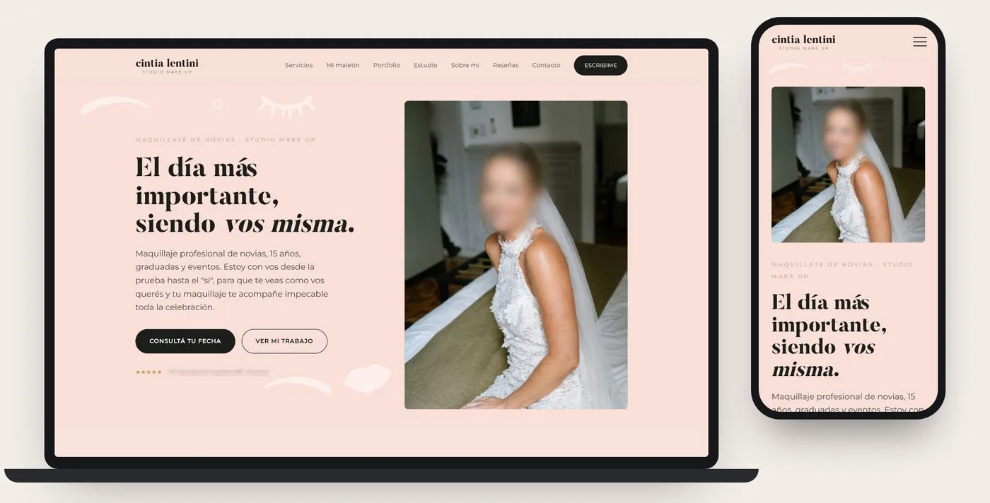 Sitio web de Cintia Lentini Studio Make Up
