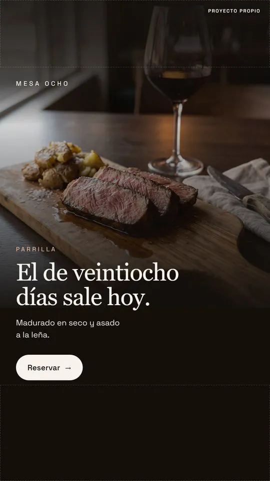 Historia de Instagram de Mesa Ocho