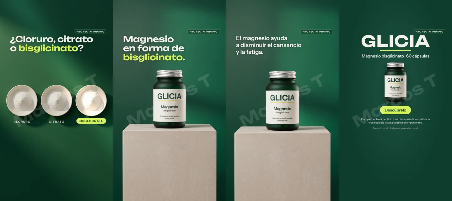 Cuatro cuadros del reel de GLICIA