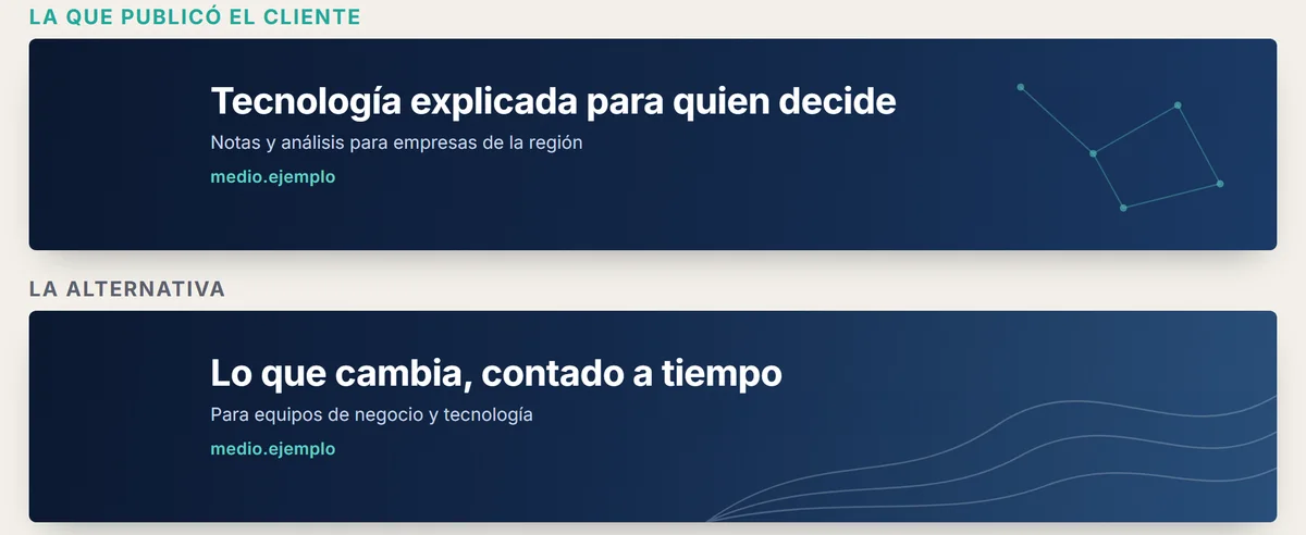 Maqueta de las dos portadas propuestas: la que eligió el cliente y la alternativa